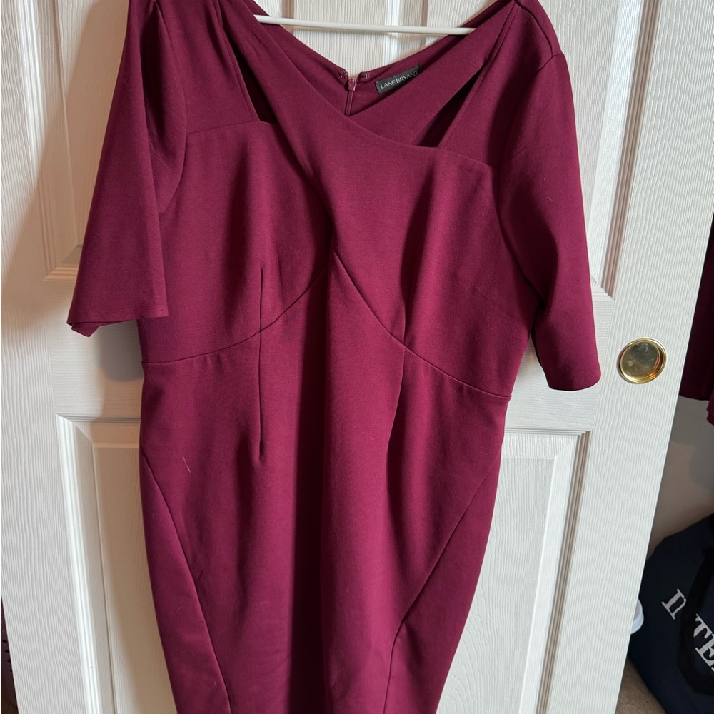 Lane Bryant Rich Burgundy Midi Dress